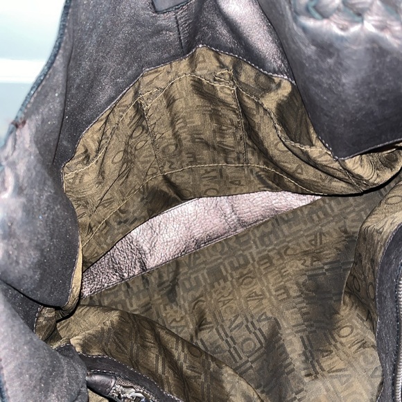 Salvatore Ferragamo Perforated Logo Metallic Bronze Ganchini Leather Tote Bag - Picture 14 of 17